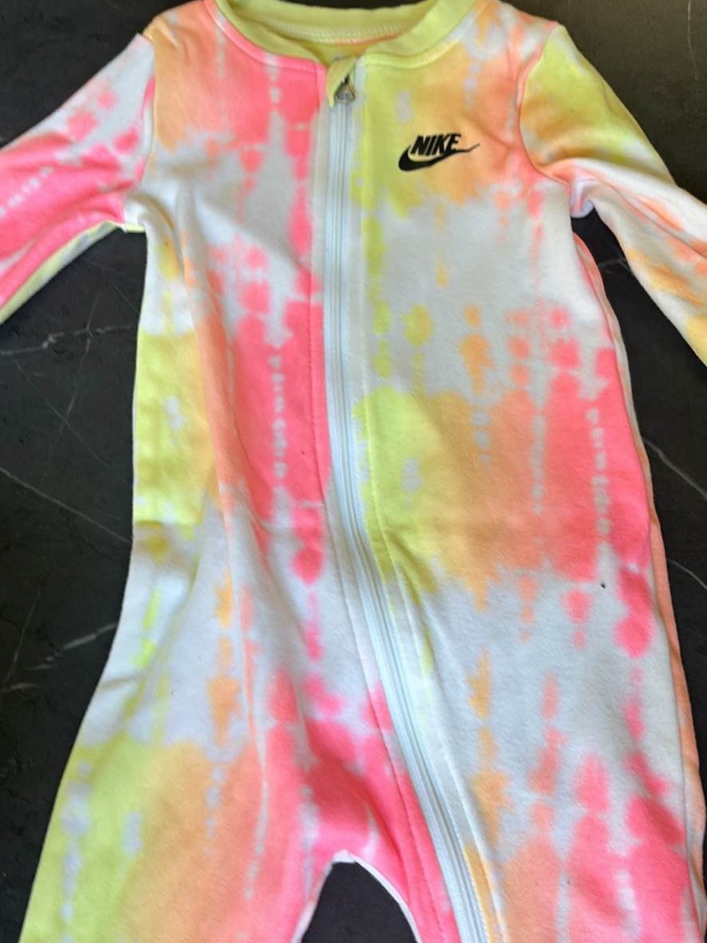Nike Kids Tie-Dye Zip One-Piece - Pink, Yellow & White